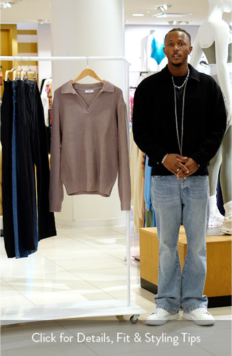 Shaker Stitch Polo Sweater, sales video thumbnail