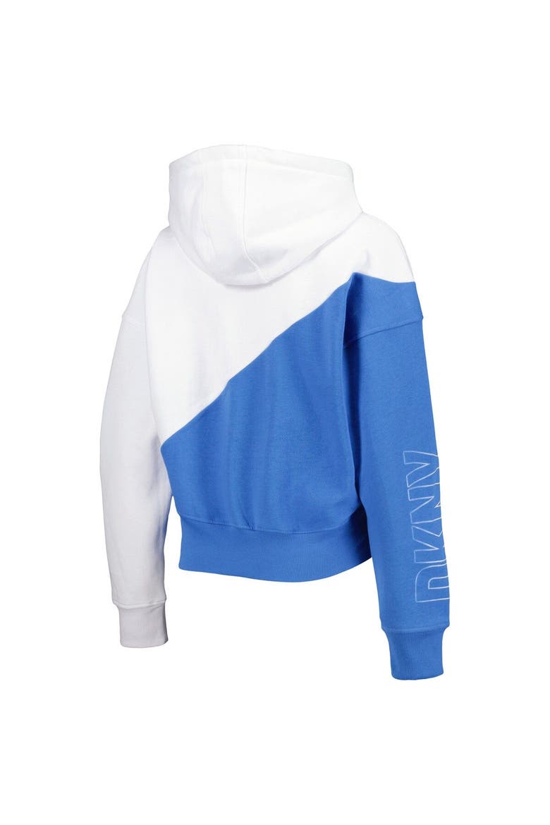 Women's DKNY Sport White/Powder Blue Los Angeles Chargers Bobbi Color Blocked Pullover Hoodie, Alternate, color, White
