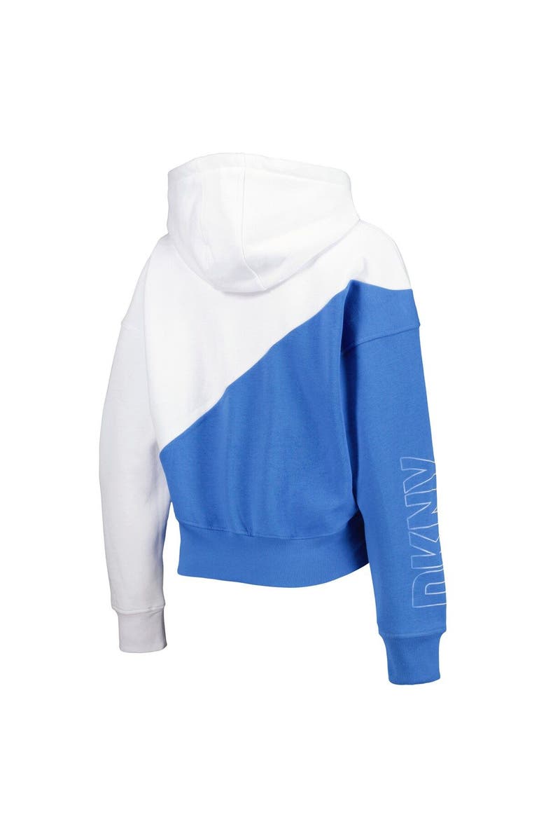 DKNY SPORT Women's DKNY Sport White/Powder Blue Los Angeles Chargers Bobbi Color Blocked Pullover Hoodie, Alternate, color, White