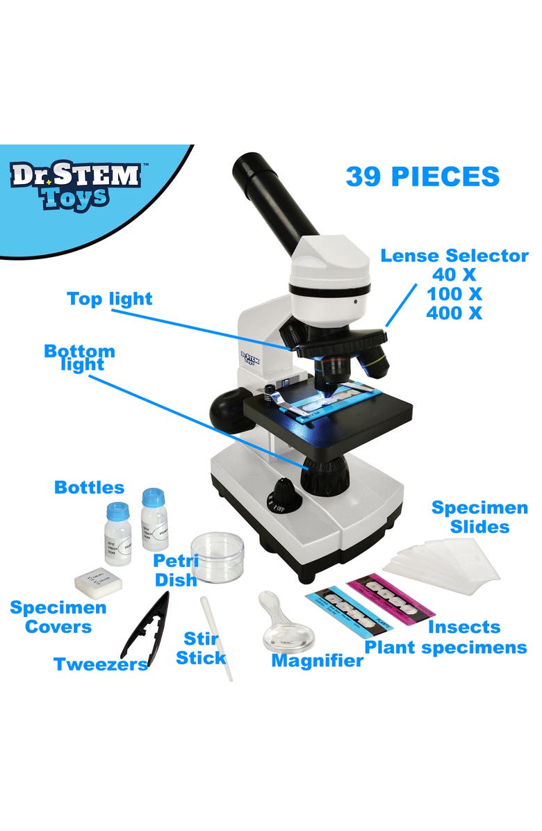 Dr. STEM Toys Lab Microscope Kit, 39pc, Kids 8+, Alternate, color, Multicolored