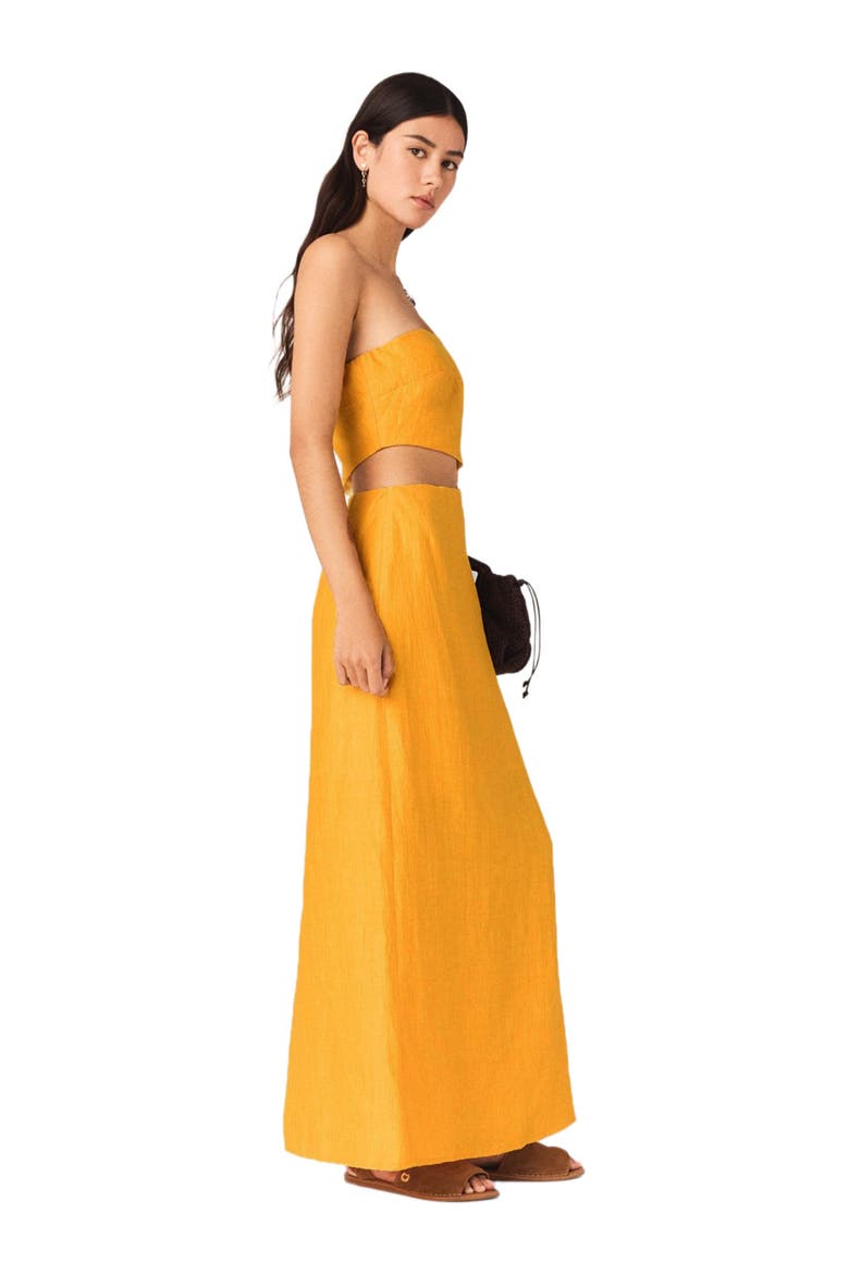 Asymmetrical Linen-Blend Dress, Alternate, color, Orange