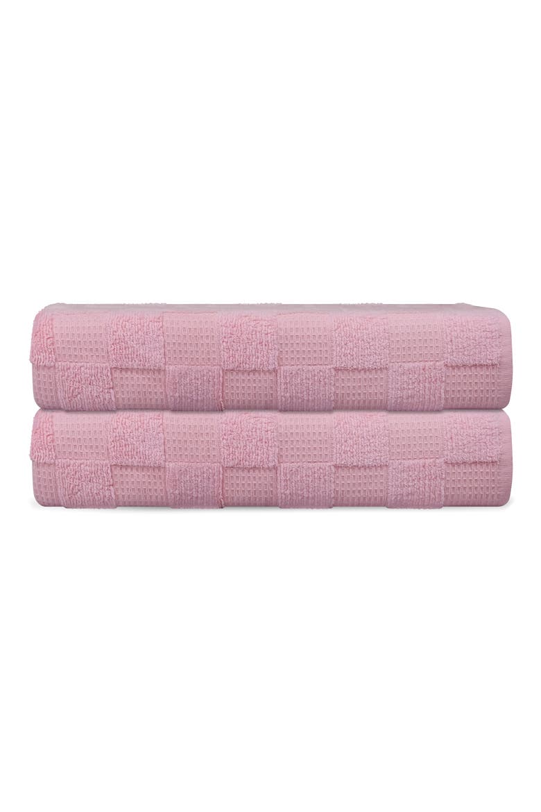 Waffle Terry 2-Piece Turkish Cotton Bath Mat Set, Main, color, BLUSH