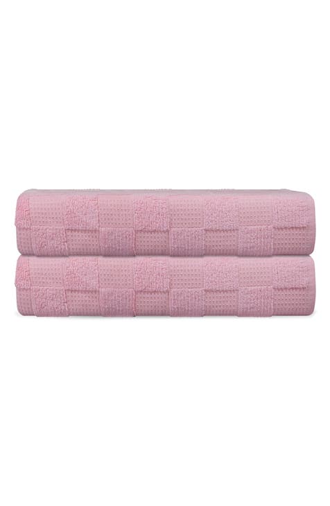 Waffle Terry 2-Piece Turkish Cotton Bath Mat Set