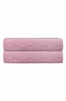 DePera Waffle Terry 2-Piece Turkish Cotton Bath Mat Set