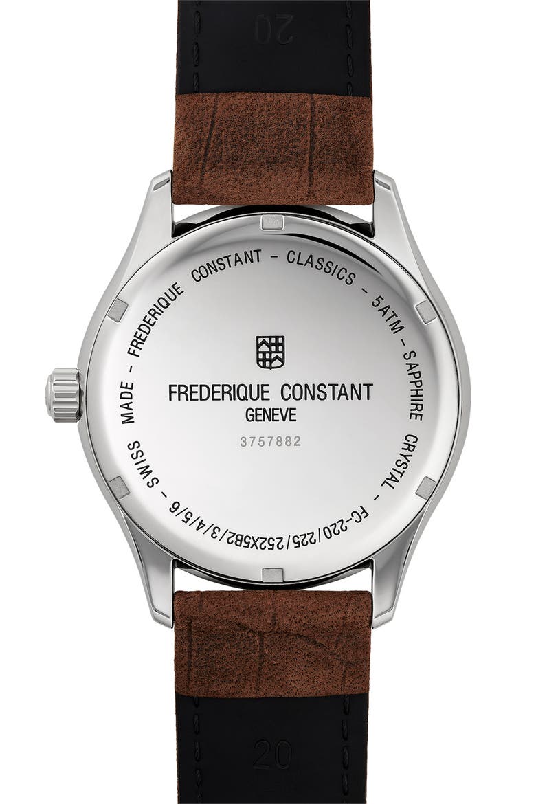 Classics Quartz Leather Strap Watch, 40mm, Alternate, color, SILVER-TONE