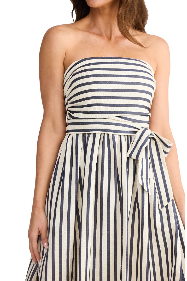 Avalon Strapless Maxi Dress, Alternate, color, NAVY STRIPE