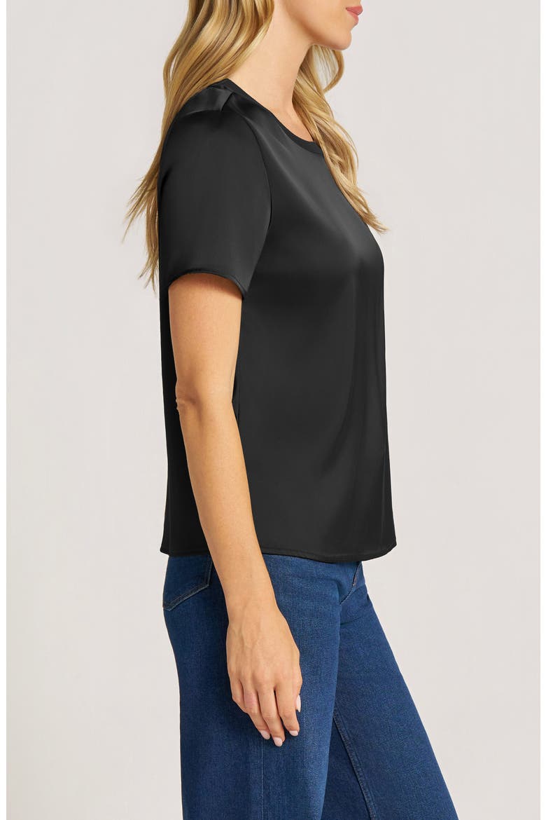 Clove Satin T-Shirt, Alternate, color, BLACK