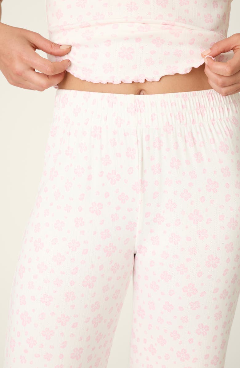 PJ Salvage Pretty Petals Stretch Jersey Pajamas, Alternate, color, Sweet Pink