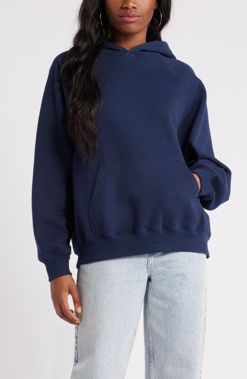 Bp. Fleece Detail Oversize Raglan Hoodie In Blue