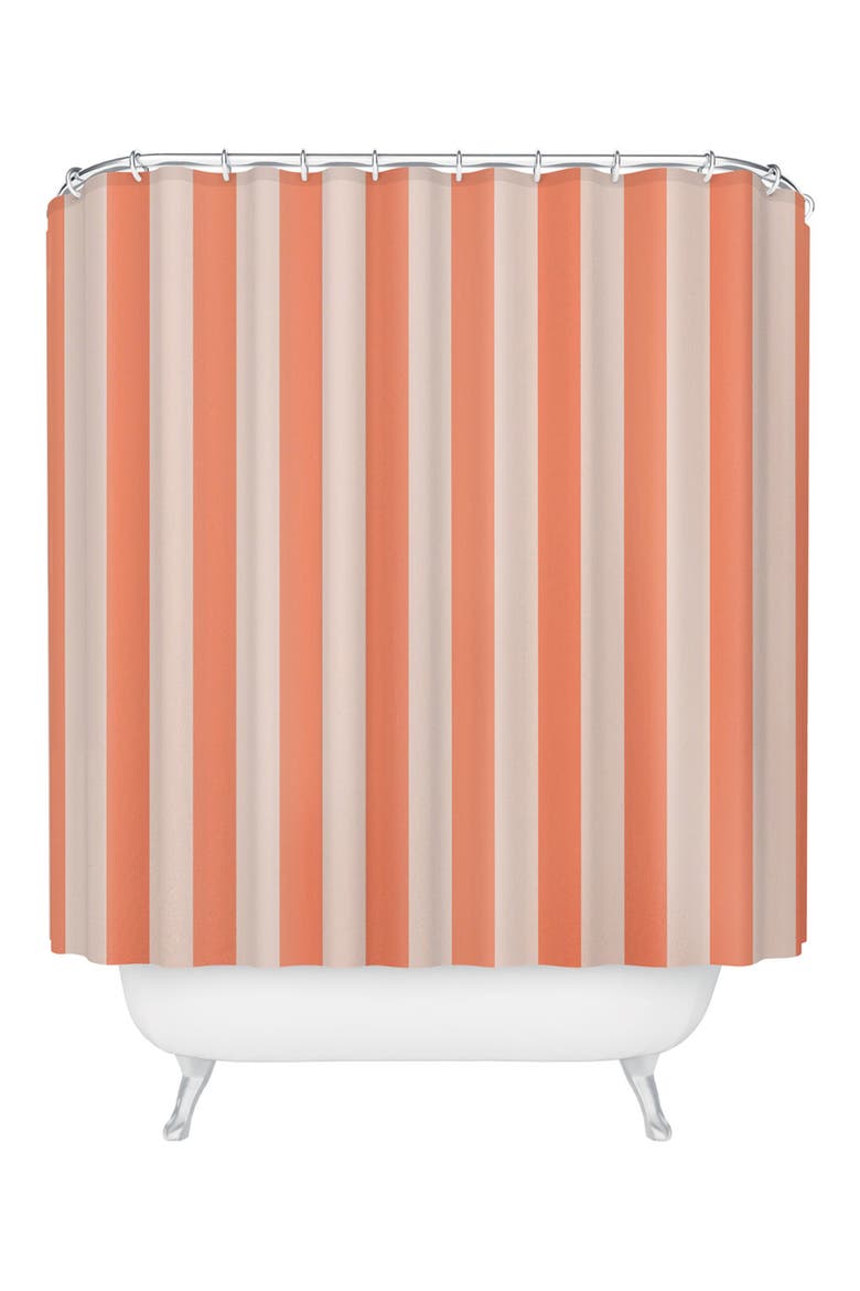 Baby Orange Stripe Shower Curtain, Main, color, ORANGE