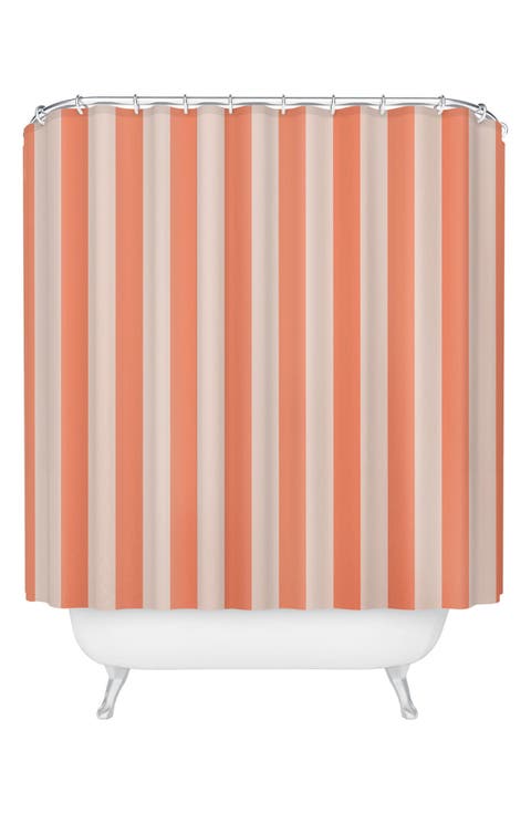 Baby Orange Stripe Shower Curtain