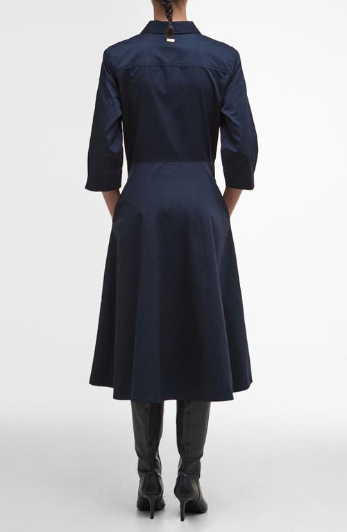 Barbour Waxed Saffron Midi Dress In Blue