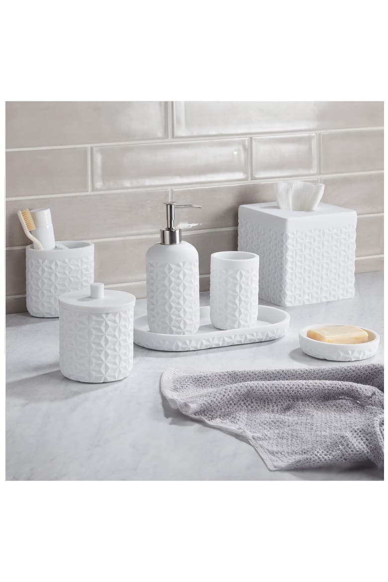 Quilted 8-Piece Bath Accessory Set, Alternate, color, WHITE