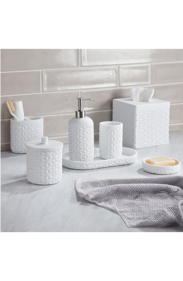 ROSELLI TRADING COMPANY Quilted 8-Piece Bath Accessory Set, Alternate, color, White