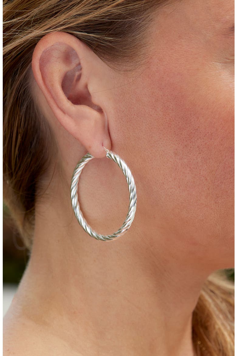Torcoin Twisted Hoop Earrings, Alternate, color, WHITE
