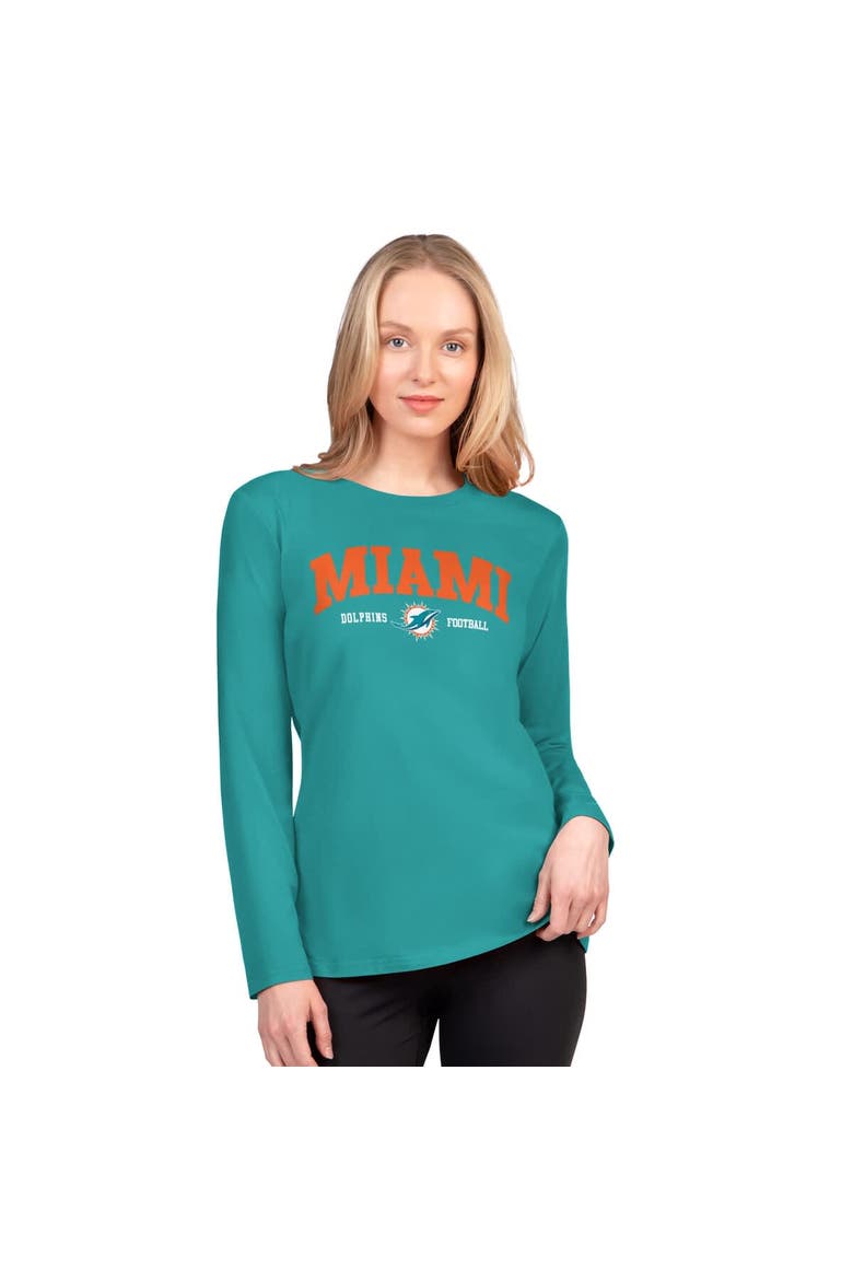 Women's G-III 4Her by Carl Banks  Aqua Miami Dolphins Best Play Long Sleeve T-Shirt, Main, color, Aqua
