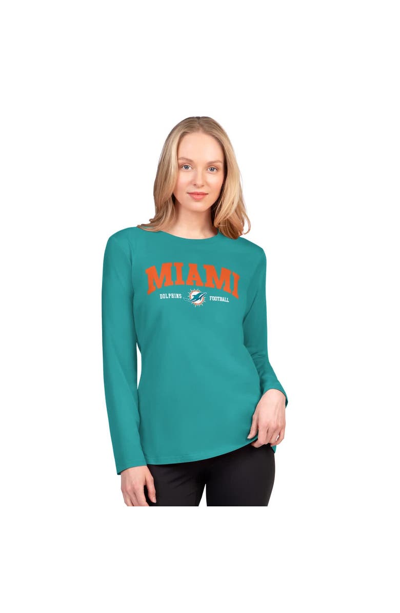 G-III 4HER BY CARL BANKS Women
s G-III 4Her by Carl Banks  Aqua Miami Dolphins Best Play Long Sleeve T-Shirt, Main, color, Aqua