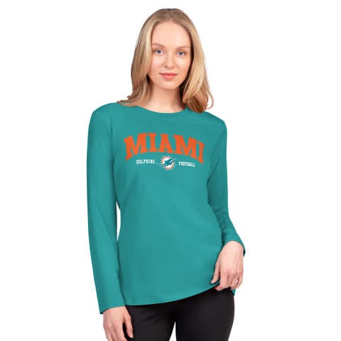 Women
s G-III 4Her by Carl Banks  Aqua Miami Dolphins Best Play Long Sleeve T-Shirt