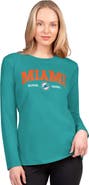 G-III 4HER BY CARL BANKS Women's G-III 4Her by Carl Banks  Aqua Miami Dolphins Best Play Long Sleeve T-Shirt