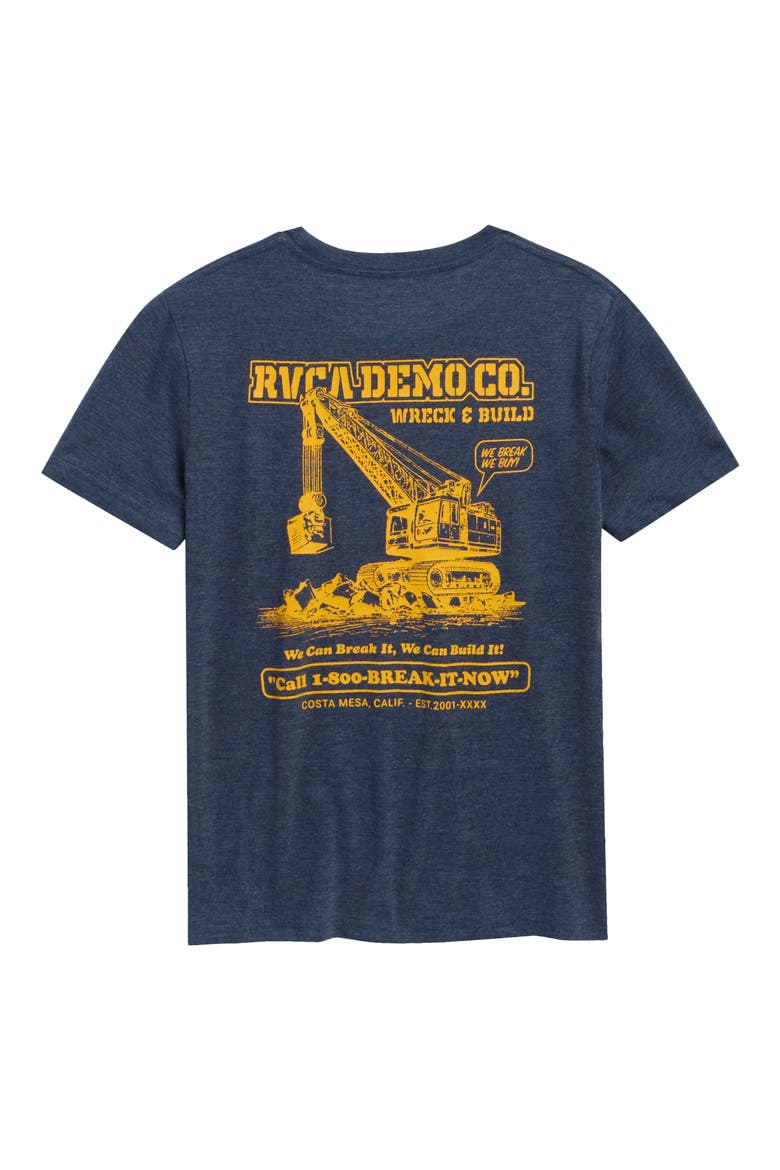 Kids' Logo Wreck & Build Graphic T-Shirt, Alternate, color, NAVY MARINE HEATHER