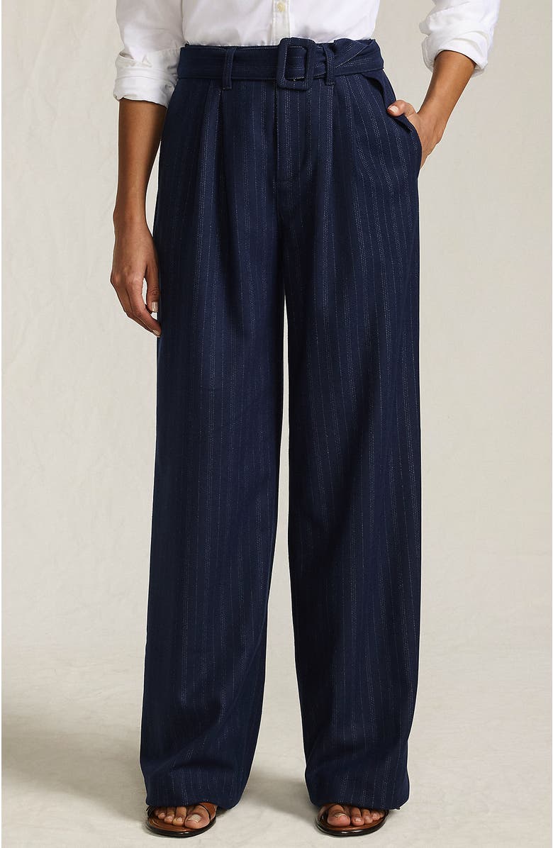Lands' End Brushed Flannel Mid Rise Wide Leg Trousers, Main, color, 