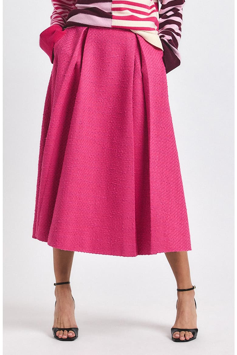 Fenella Tweed Midi Skirt, Main, color, FRENCH ROSE