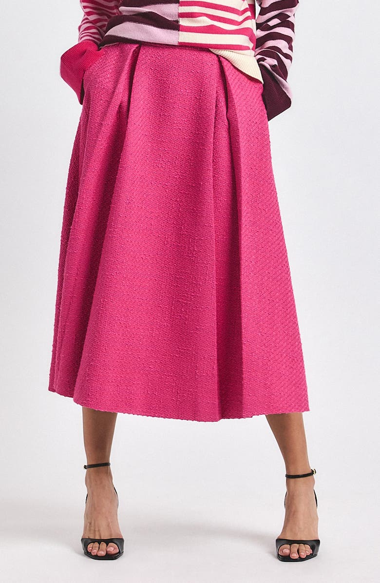 Derek Lam 10 Crosby Fenella Tweed Midi Skirt, Main, color, French Rose