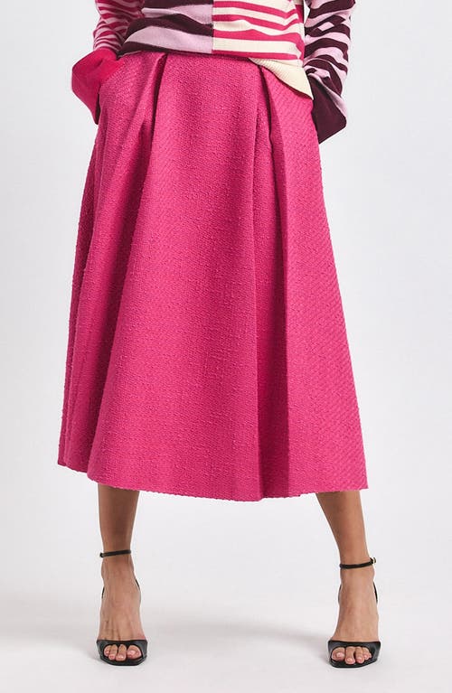 Derek Lam 10 Crosby Fenella Tweed Midi Skirt In Animal Print