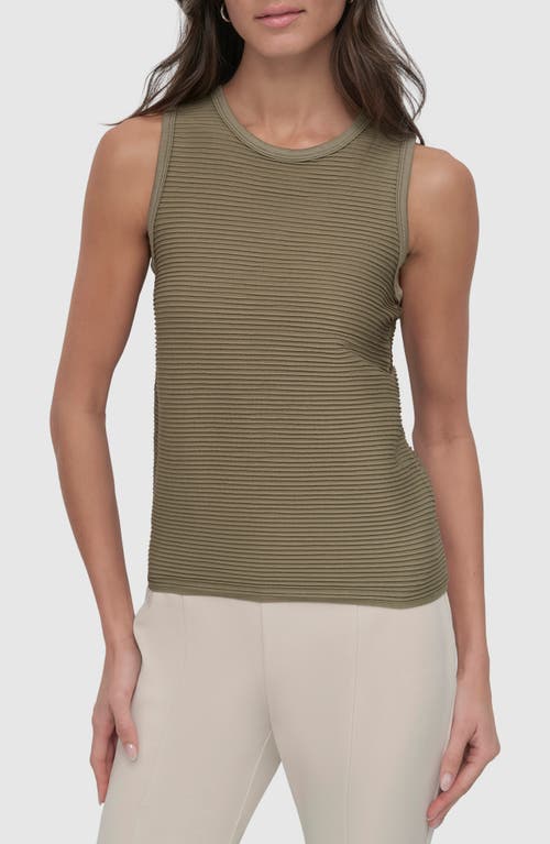 Dkny Seamless Rib Tank In Utility Green