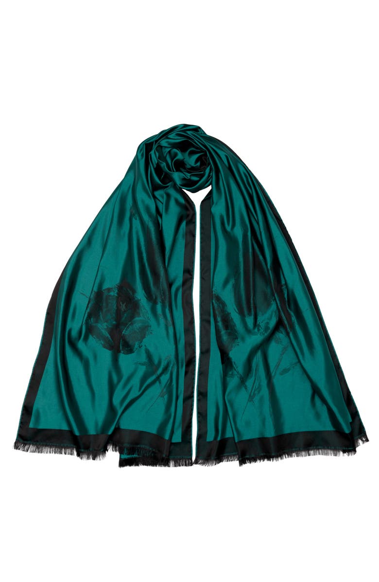 Elizabetta Fortuna - Silk Scarf/Shawl for Women, Main, color, Emerald Green