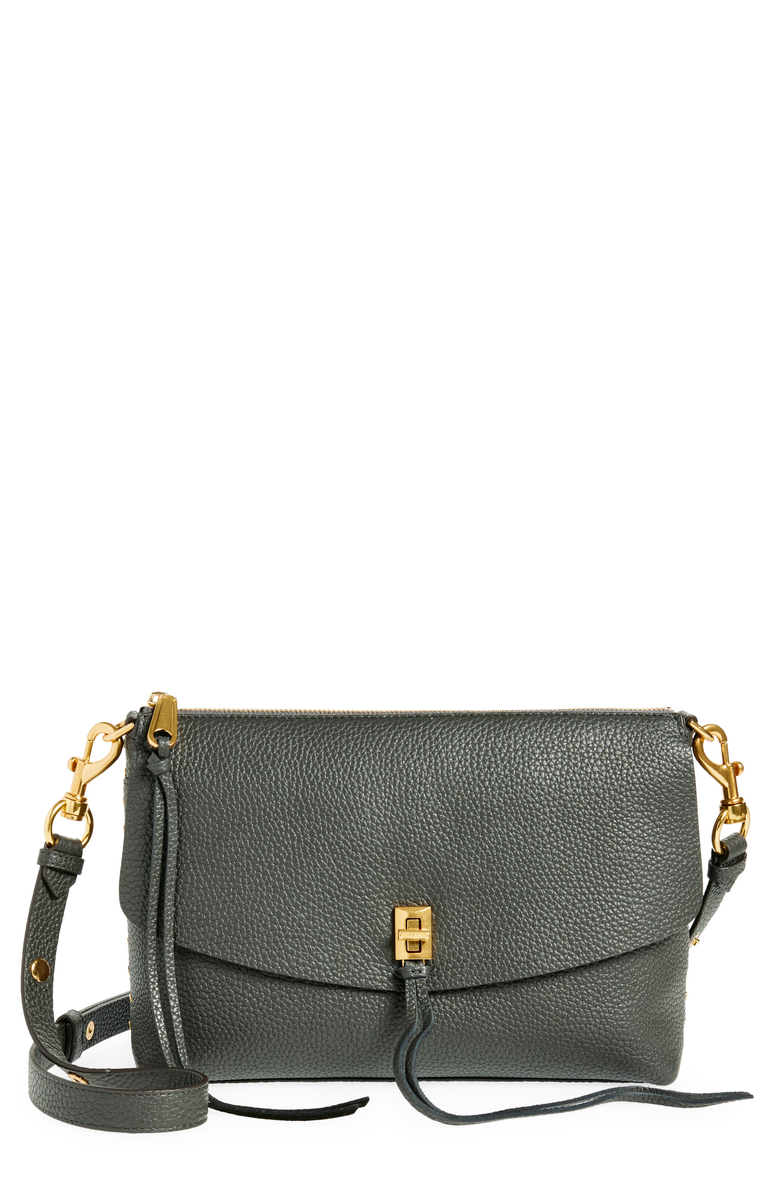 Rebecca Minkoff Darren Top Zip Leather Shoulder Bag, Main, color, 