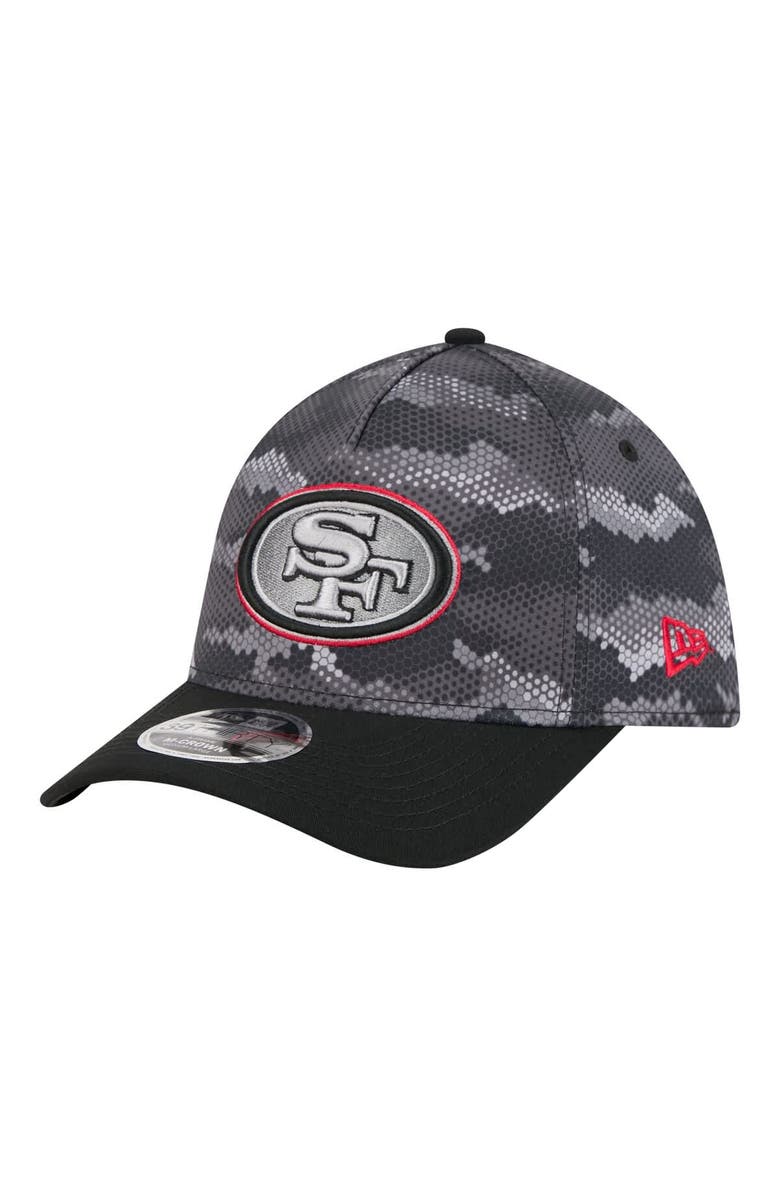 New Era Men's New Era Black San Francisco 49ers Camo A-Frame 39THIRTY Flex Hat, Main, color, Black