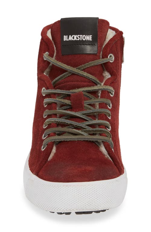 Blackstone Ql70 Genuine Shearling Lined Sneaker In Burgundy