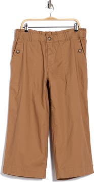 Democracy Button Pocket Crop Wide Leg Pants