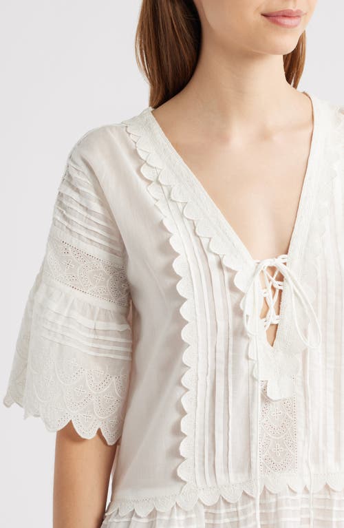 Loveshackfancy Orcia Embroidery Detail Cotton Babydoll Minidress