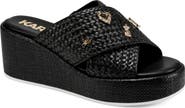 KARL LAGERFELD PARIS Caleigh Woven Platform Wedge Sandal