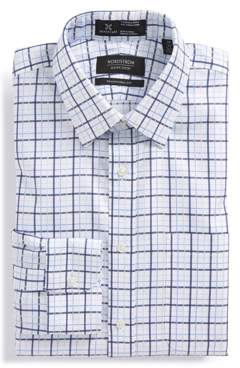 NORDSTROM MEN'S SHOP Nordstrom Smartcare<sup>™</sup> Wrinkle Free Traditional Fit Check Dress Shirt, Main, color, 