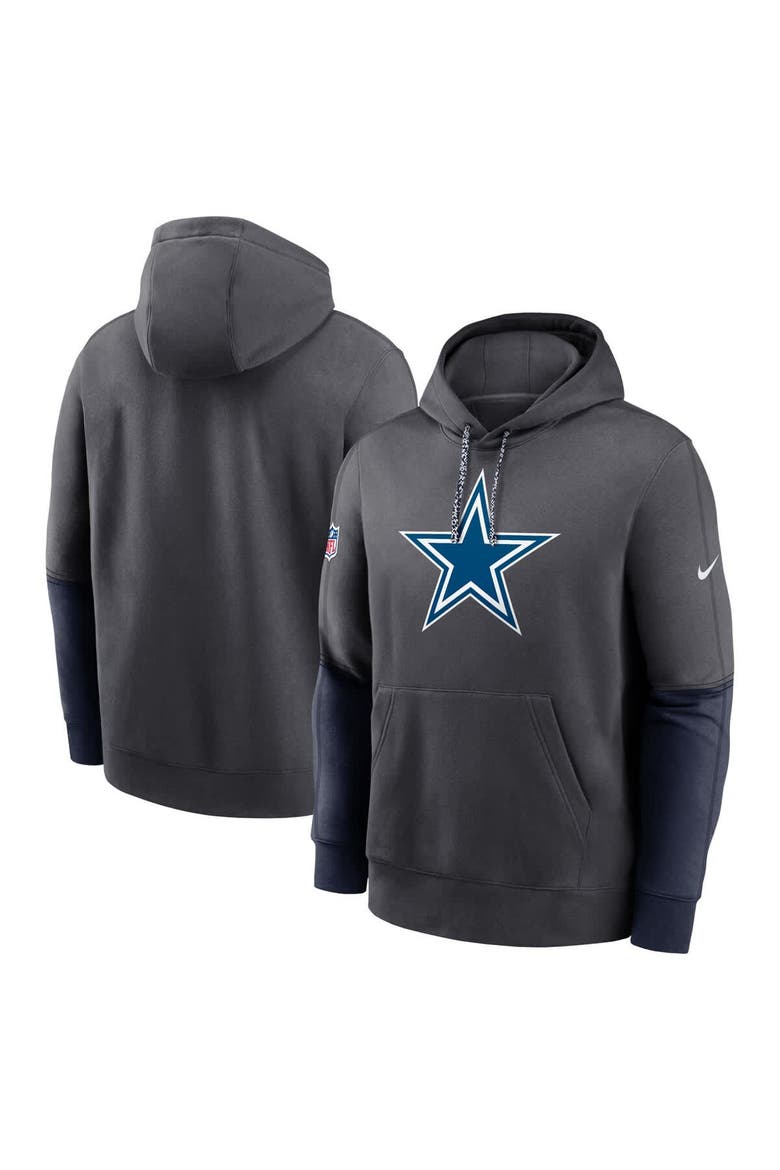 Men's Nike Charcoal Dallas Cowboys 2024 Sideline Club Pullover Hoodie, Alternate, color, Charcoal