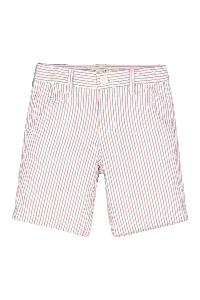 Baby Boys' Organic Seersucker Short, Infant, Alternate, color, Red and Blue Seersucker