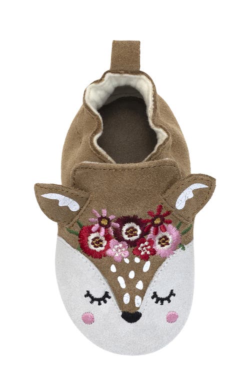 Robeez ® Josephine Embroidered Fawn Crib Shoe In Brown