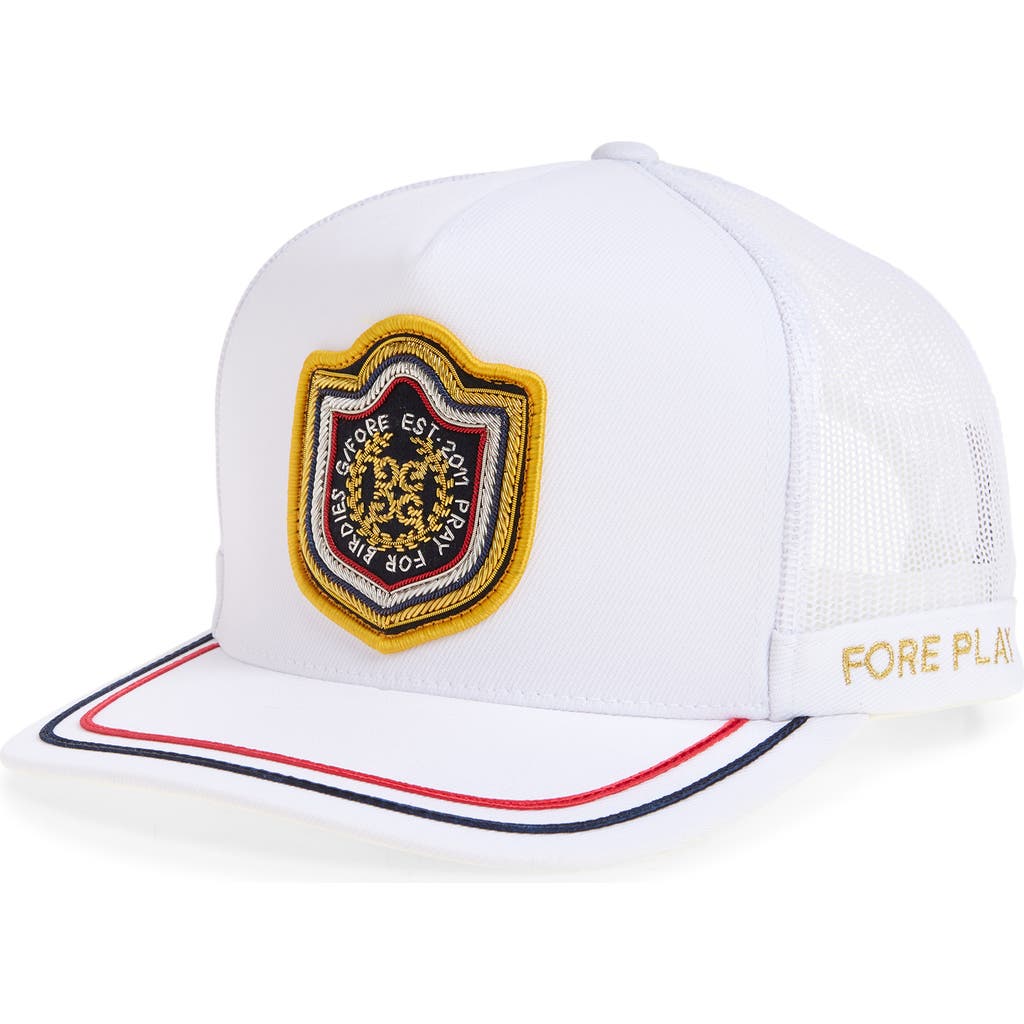 G/fore Bullion Stretch Twill Mesh Trucker Hat In Snow