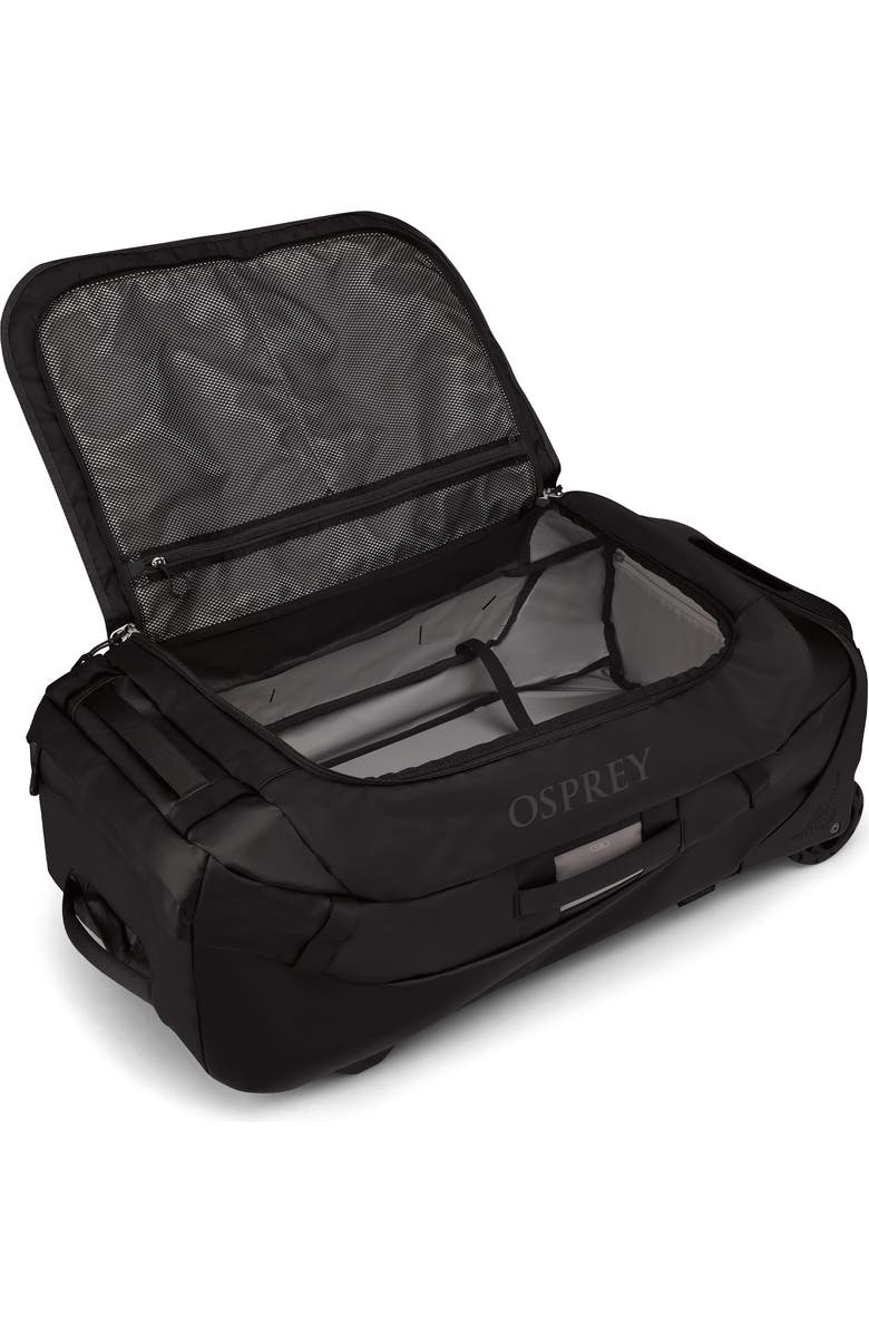 Osprey Transporter 90-Liter Duffle Wheeled Luggage, Alternate, color, Raven Black/Black