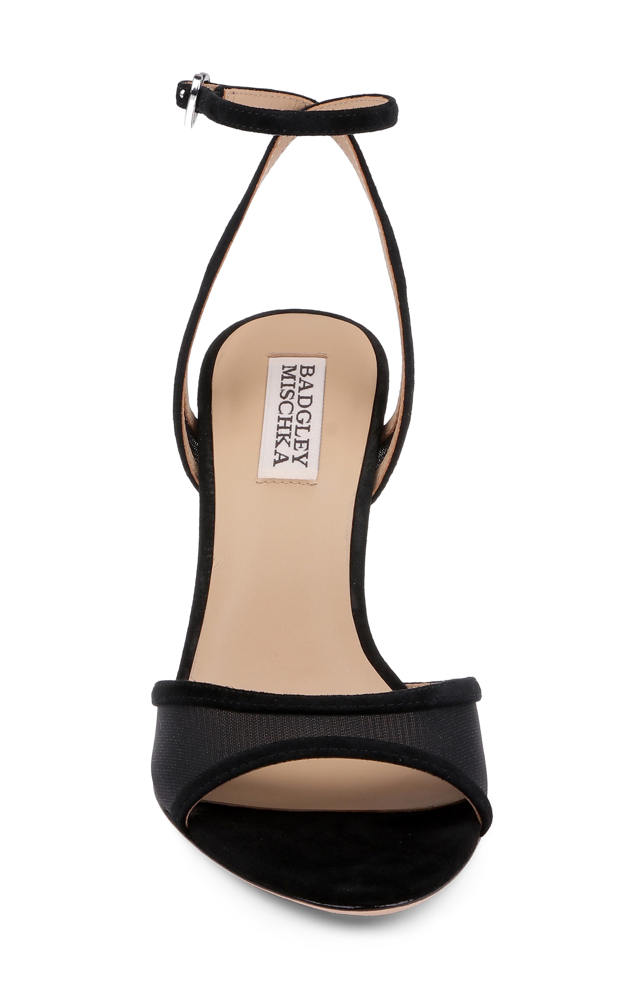 Badgley Mischka Collection Ysabel Ankle Strap Sandal, Alternate, color, Black Suede