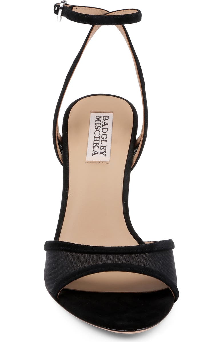 Badgley Mischka Collection Ysabel Ankle Strap Sandal, Alternate, color, Black Suede