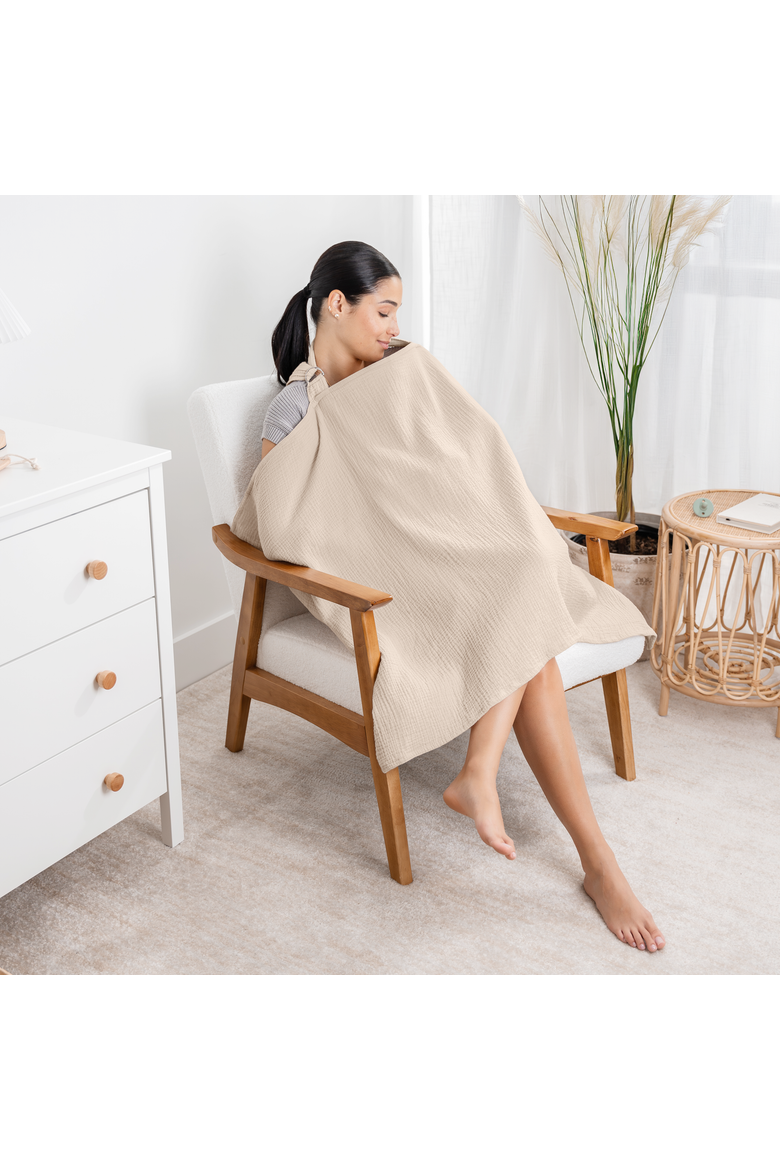 Muslin Nursing Cover, 100% Cotton - 2 Pack, Alternate, color, Sand and Cedar