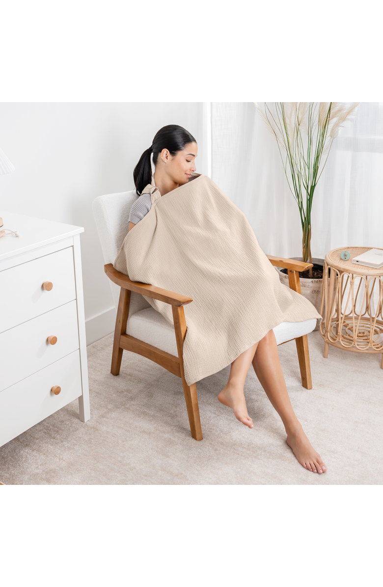 Comfy Cubs Muslin Nursing Cover, 100% Cotton - 2 Pack, Alternate, color, Sand And Cedar