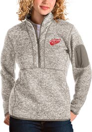 ANTIGUA Women's Antigua Oatmeal Detroit Red Wings Fortune Half-Zip Sweatshirt