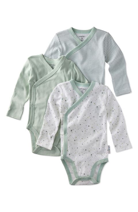 Sterling Side Snap Organic Cotton Assorted 3-Pack Bodysuits (Baby)