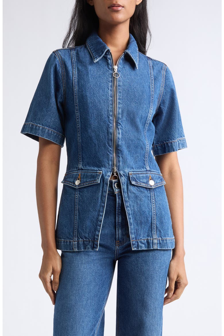 Sully Denim Jacket, Main, color, BRIGHT BLUE