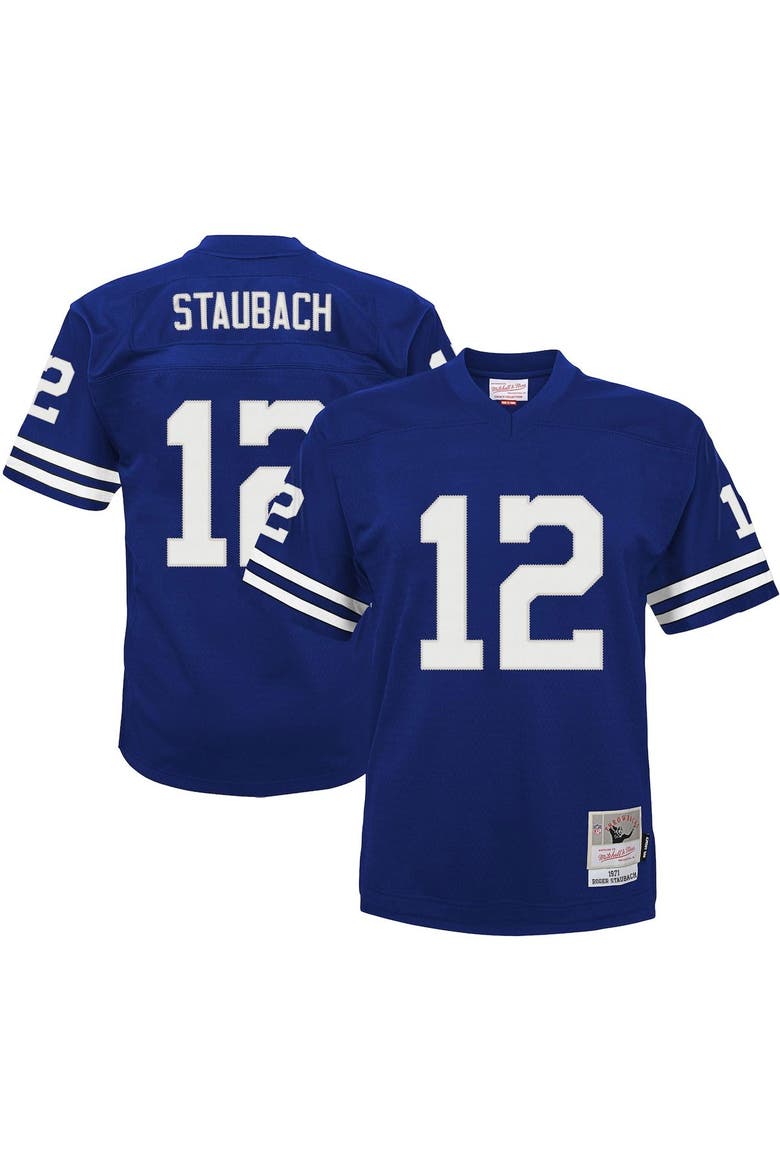 Preschool Mitchell & Ness Roger Staubach Navy Dallas Cowboys 1971 Retired Player Legacy Jersey, Main, color, Navy